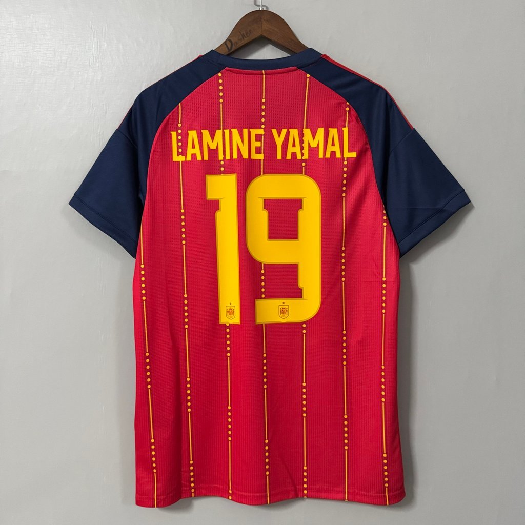 2026 Tây Ban Nha World Cup Đội tuyển Quốc gia Fan Edition 26 27 19 # LAMINE YAMAL Áo đấu ngắn tay bó