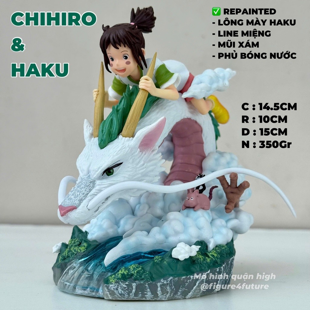 Mô hình Chihiro và Haku cao 14.5cm - Mô hình cô gái Chihiro cưỡi rồng Haku Ghibli - Ghibli figure