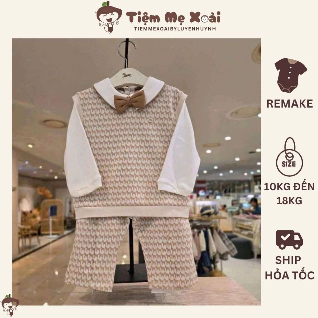 Set rmk ettoi 4ct sọc kem cho bé trai chất cực đẹp