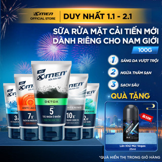  Sữa Rửa Mặt XMen 100g Dành Cho Nam Giới - Detox Sáng Da Ngừa Mụn Sạch Sâu Kiểm Soát Nhờn 