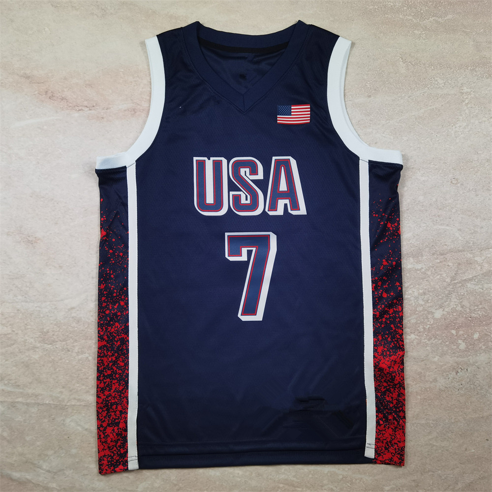 Áo Bón Rù Nam Paris 2024 -Philadelphia 76ers Kevin Durant Hot Press Jersey