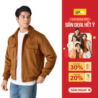  Áo Khoác Nam Da Lộn YODY áo thu đông bền ấm thiết kế sang trọng trẻ trung MCJA25F063 