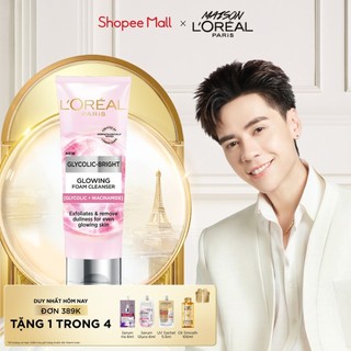  Sữa rửa mặt làm sạch sâu và sáng da L'Oreal Paris Glycolic  AHA  Bright Glowing Daily  Glycolic+ Niacinamide  100ml 