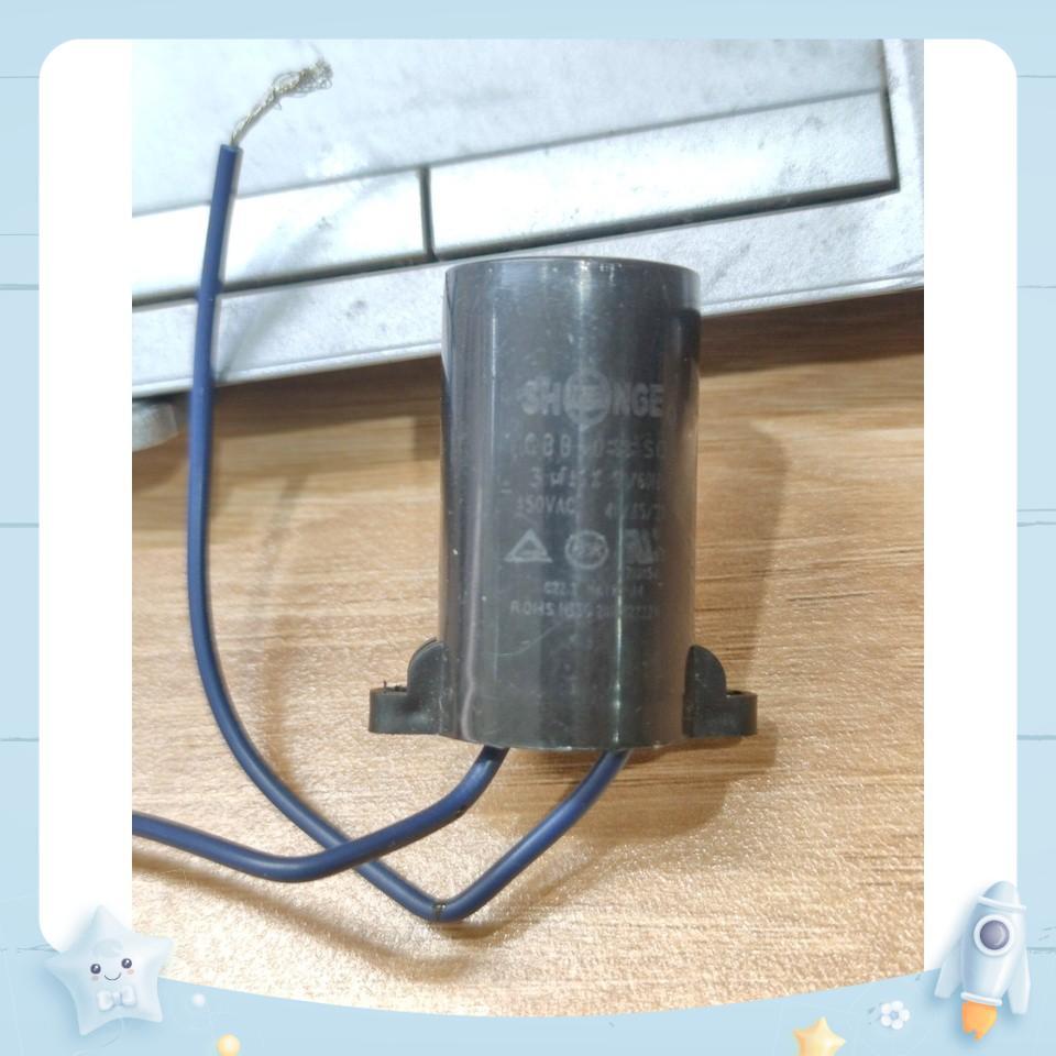 [Ảnh thật] tụ SHONGE tròn dây đen 3uf 450v - tụ 3uf lõi to , bền