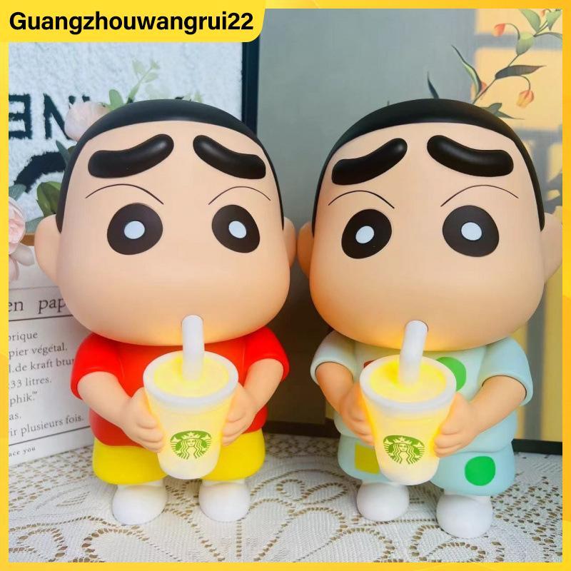 [GZ] 1 Mảnh Vinyl Trà Sữa Phát Sáng Cốc Để Bàn Trang Trí 25cm Mới Crayon Shin-Chan Tay Tay Noob Anim