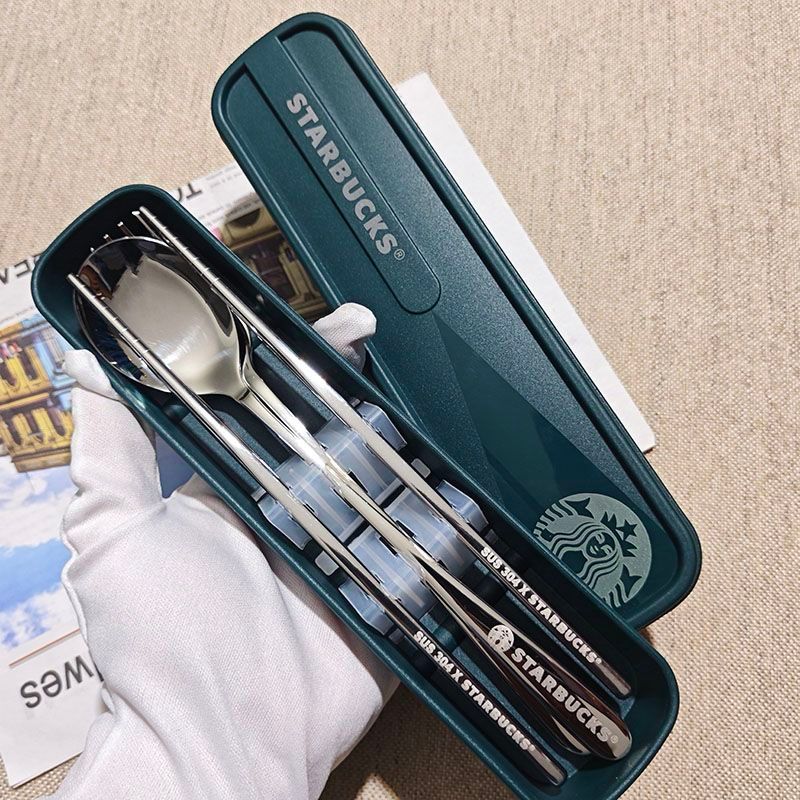 New Product#[Shop Hot Sale]Stainless Steel304Portable Chopsticks Spoon Set Student Adult Fork Office