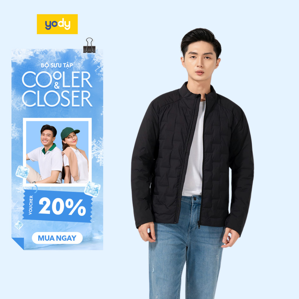Áo phao VIP nam YODY cao cấp lông vũ ép bonding phối nách PVM7011