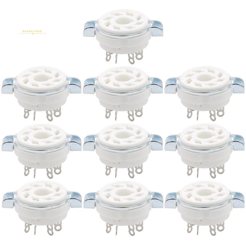 10 Chiếc Khung Xe Gắn 8 Pin K8A Octal Gốm Ống Ổ Cắm Cho KT88 KT66 6SN7 5AR4 GZ34 5881 6V6 5U4G 6550 