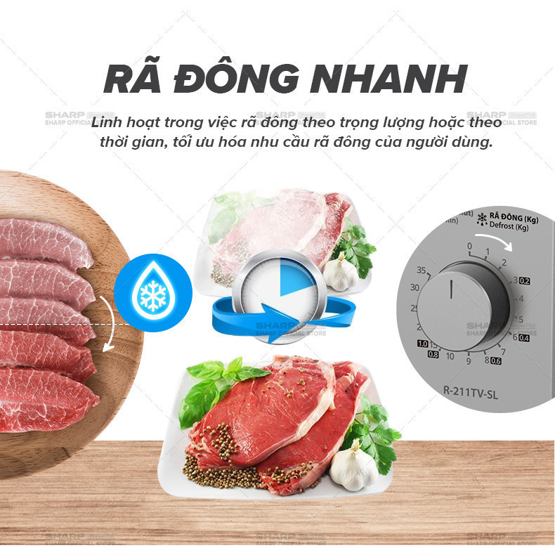 Lò vi sóng cơ Sharp R-211TV-SL/BK 21 lít Chính hãng công suất 800W, 5 mức nhiệt - SIDEAL SIL | BigBuy360 - bigbuy360.vn