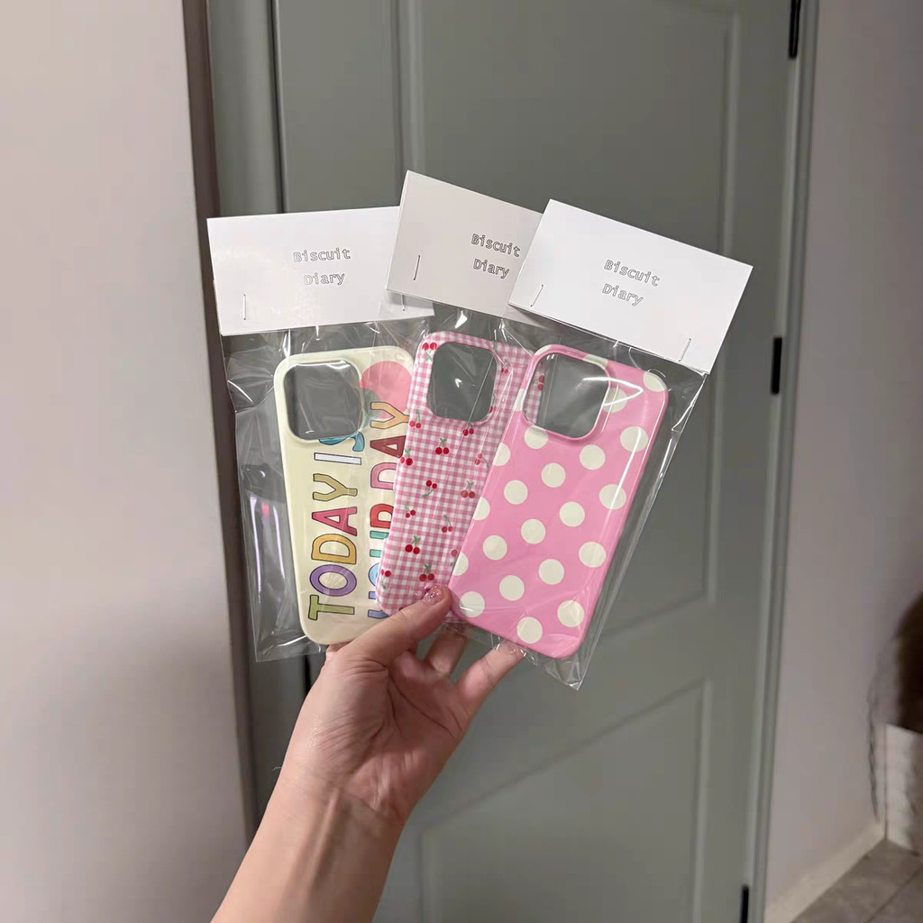 ốp lưng iphone có dây đeo ốp lưng iphone 12 thường Ins Pink Girl Kẻ Sọc Cherry Thích Hợp Cho Apple 1