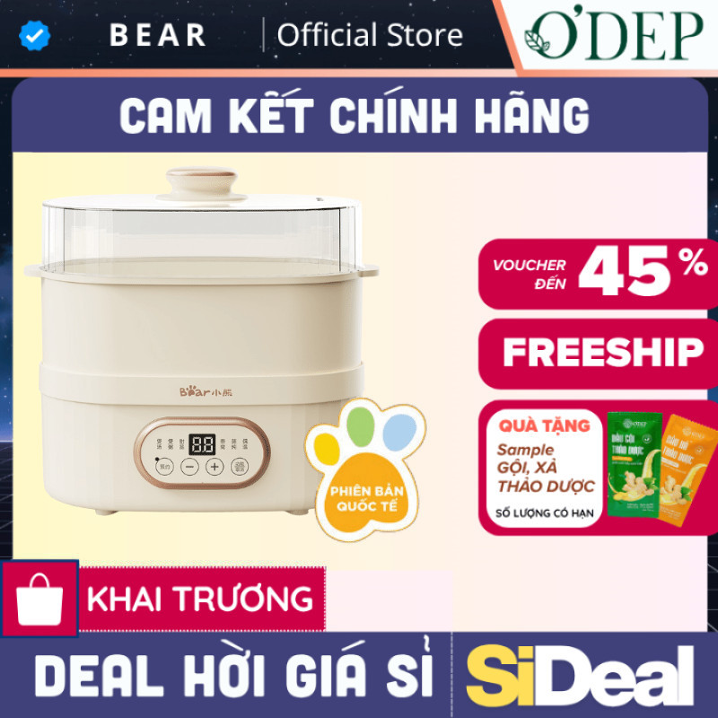 Nồi nấu chậm 1L đa năng Bear DDZ-C10V1 - Hàng chính hãng - SIDEAL SIL