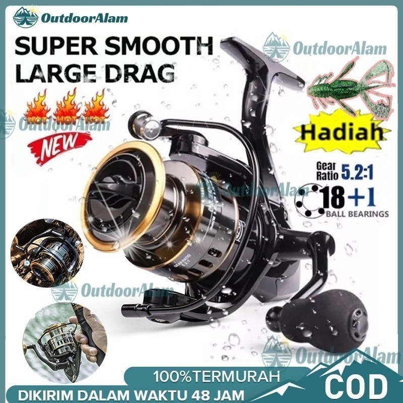 Reel Pancing HE1000 - 7000 10 Kg/ Reel Pancing Murah Kuat Power/Gulungan Pancing Ikan Logam Metal CN