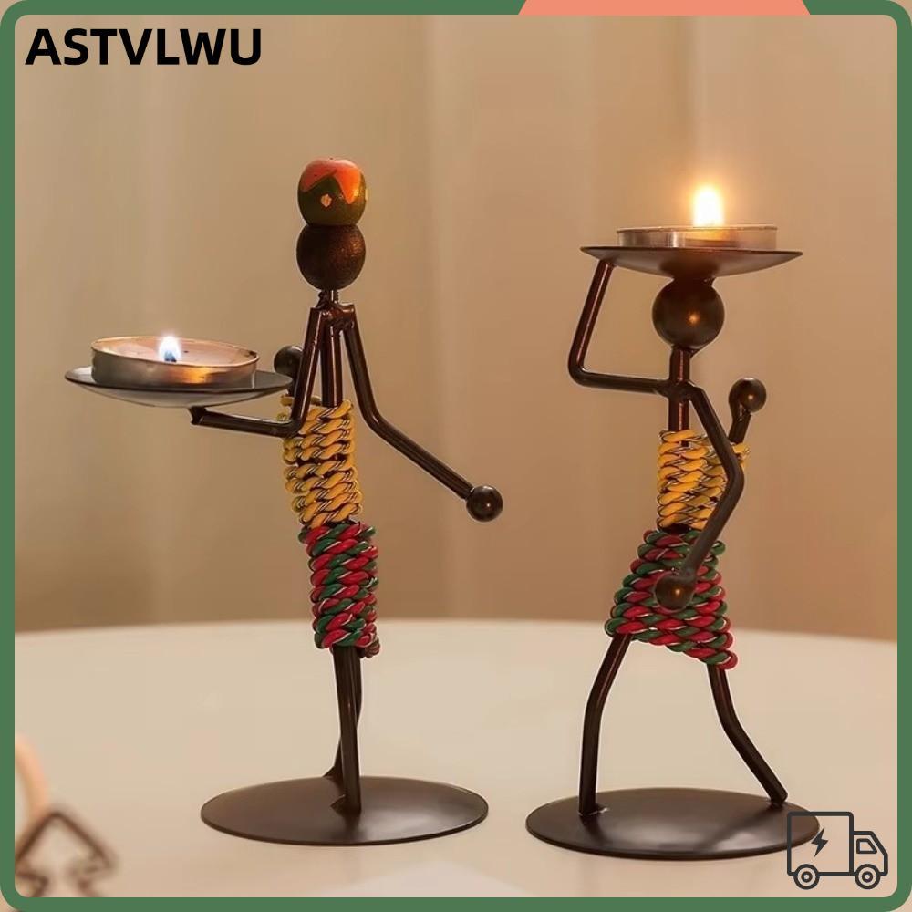 ASTVLWU 1 Chân Nến, Kim Loại Knick-knack Đạo Cụ Chân Nến, Vintage Handmade Sắt Lãng Mạn Đèn Nến Tran