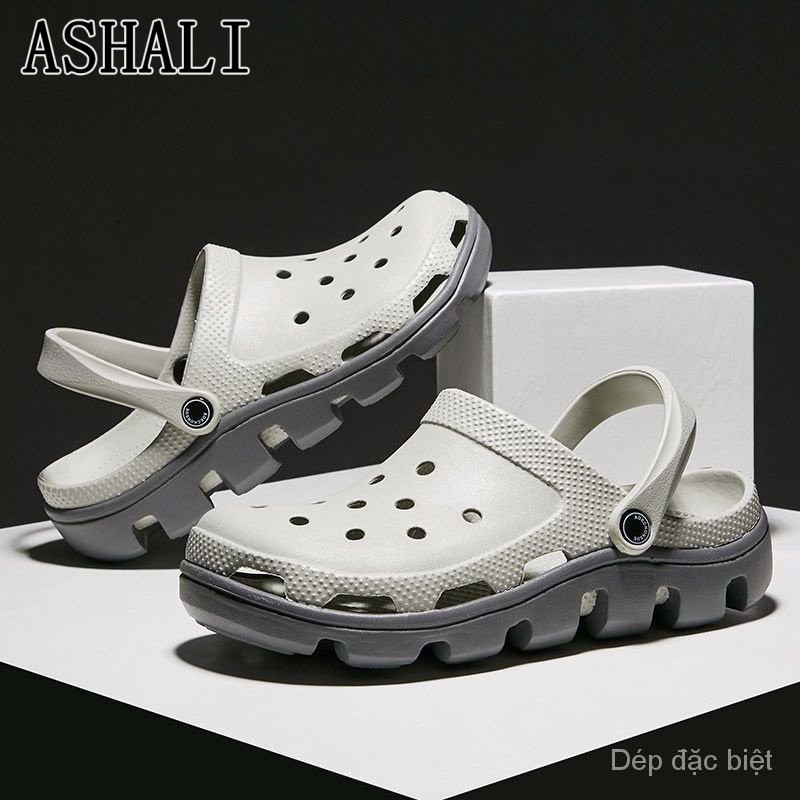 ASHALI Giày Sandal Đục Lỗ Chống Trượt Thời Trang Đi Biển Mùa Hè Cho Nam