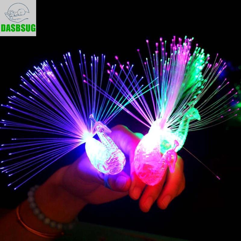 DASBSUG 12cm 5in Dạ Quang Con Công Đồ Chơi Nhẫn Phổ Biến Có Đuôi Nhấp Nháy Bé Gái Dự Tiệc Cung Cấp