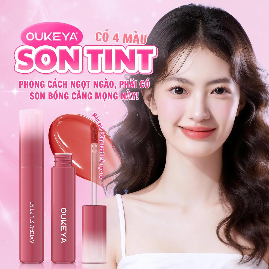 (Mua 1 nhận 3) OUKEYA Water-Mist Lip Tint – Son tint bóng sương dưỡng ẩm môi