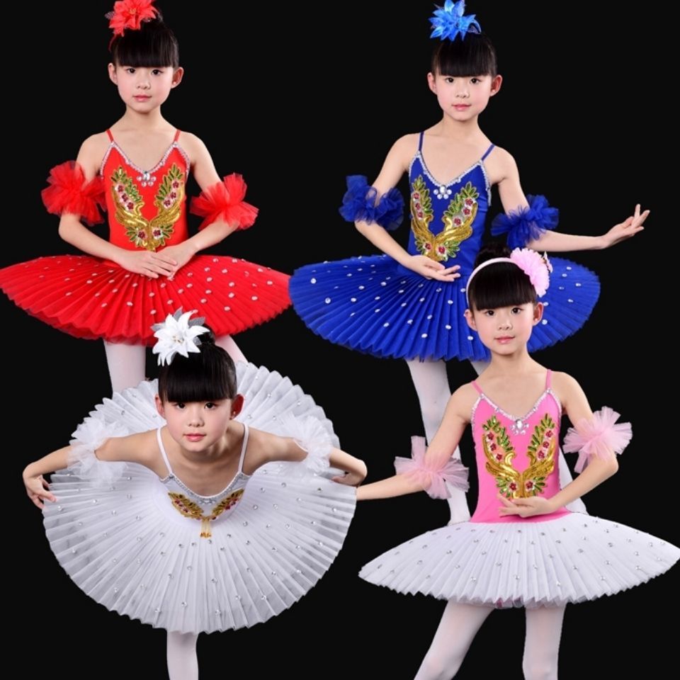 2026 Mới Trẻ Em Ballet Đầm Sequin Ballet Trình Diễn Trang Phục Puffy Váy Học Sinh Tiểu Học Puffy Tul