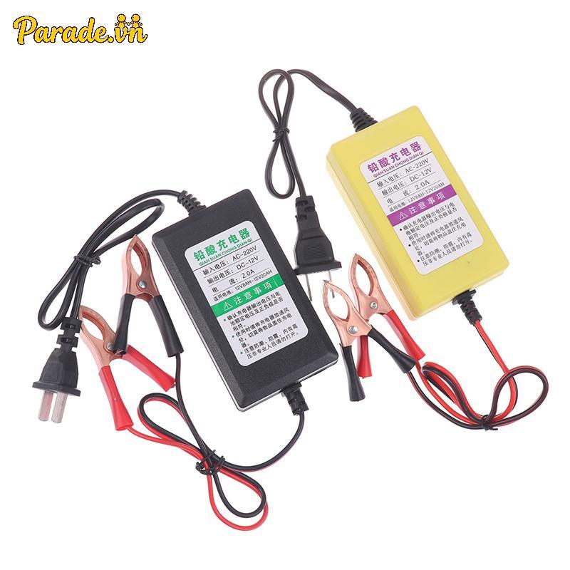Parade 12V 4AH-20AH Sạc Pin Ô Tô 220V Điện Puls Sửa Chữa Sạc Ướt Khô Chì Axit Pin Màn Hình LED Moto 