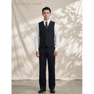 Áo gile nam ôm body màu đen chất vải mềm mịn - VESTON PHƯƠNG NAM