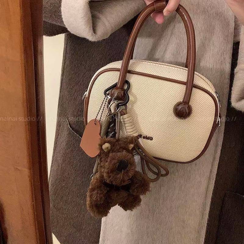 Brown West Highland Pendant Miu Style Leather Heart Shape Bag Ornaments Plush Hang Decorations 8eQ2