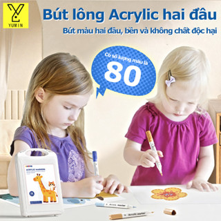  Bút Brush Bút Đánh Dấu Hai Đầu Viết Tiêu Đề Fineliner Brush Markers Highlighter Có Thể Giặt Được Vẽ Tranh Học Tập 