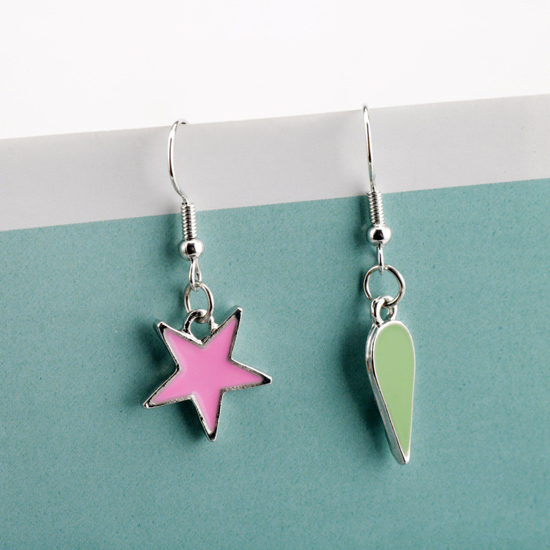 Spot Goods#Anime Peripheral Hunter x Hunter Earrings Hisoka Pentagram Teardrop Logo Pendant Ear Hook