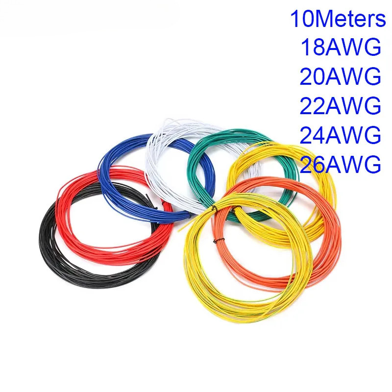 10 mét UL1007 Dây đồng lõi đơn 18AWG 20AWG 22 / 24AWG 26AWG Dây mạ rắn cách nhiệt PVC Dây cáp điện