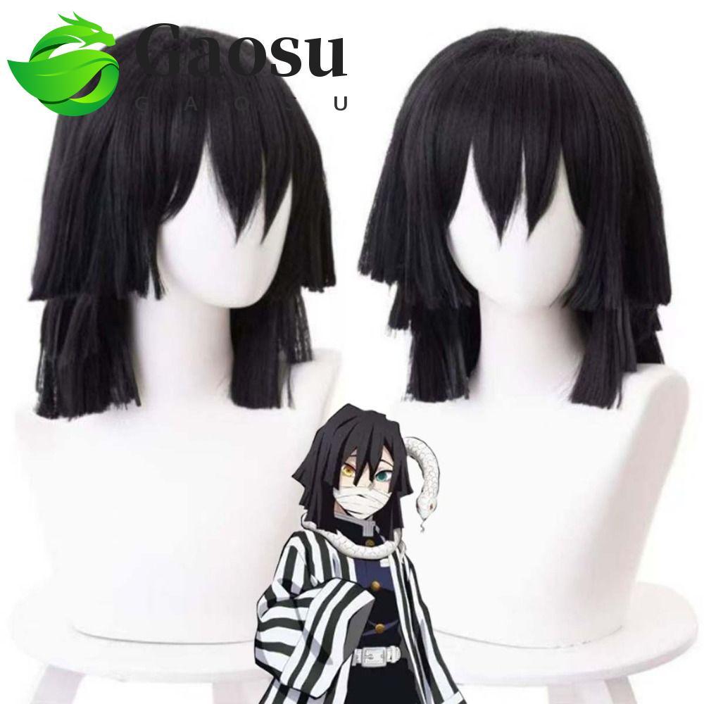 Gaosu Iguro Obanai Tóc Giả Cosplay, Tóc Ngắn Thẳng Đen Cho Demon Slayer, Chống Nhiệt