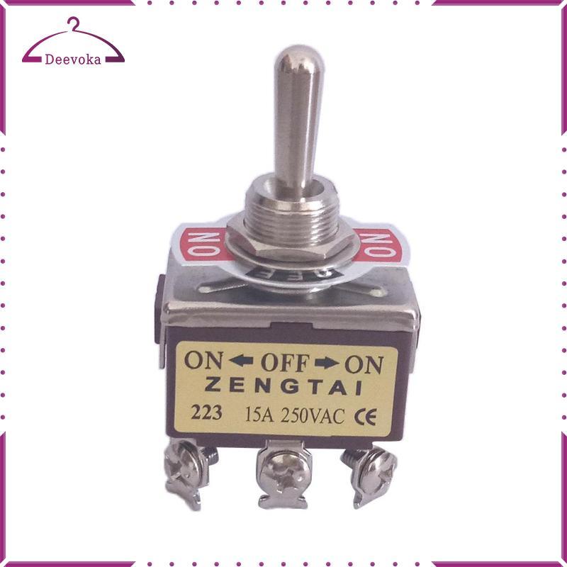 Heavy Duty 6Pin 3PDT 3 Vị trí bật / tắt / bật Công tắc bật tắt tạm thời 250V / 15A