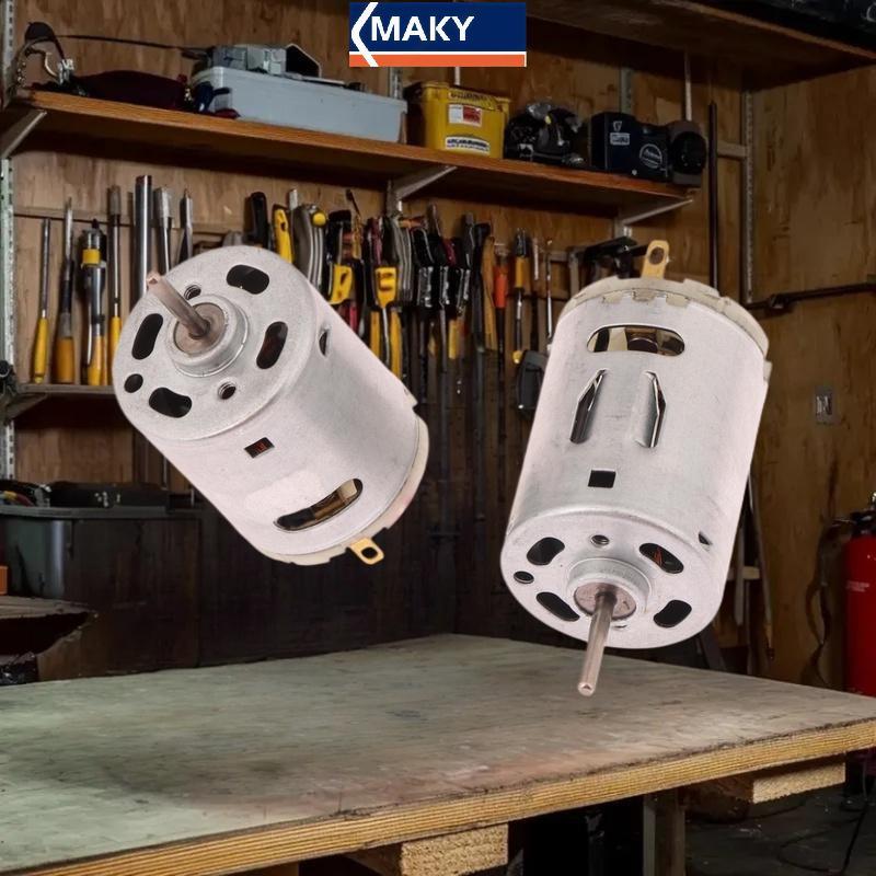 MAKY 1 Cái DC Motor 12V 365 385 Bàn Chải Carbon Tốc Độ Cao Động Cơ Điện DIY Đồ Chơi Quạt Mini Micro 