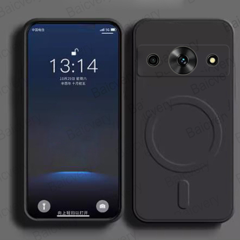 Dành Cho ZTE BLADE A75 Pro Vỏ Da Vỏ Điện Thoại Có Giá Đỡ Sạc Không Dây Từ Tính