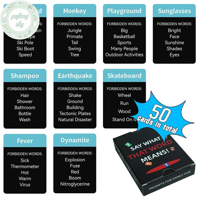 PUSKY Nói những gì từ đó có nghĩa là, người lớn Mô tả từ trên bàn Thẻ trò chơi đoán thẻ trò chơi để 