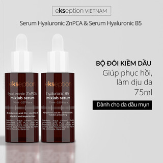  Combo Kiềm Dầu Giảm Mụn Serum Kẽm ZnPCA HA + 1% 75ml Và  Serum Ekseption Hyaluronic B5 HA + 5% 75ml 