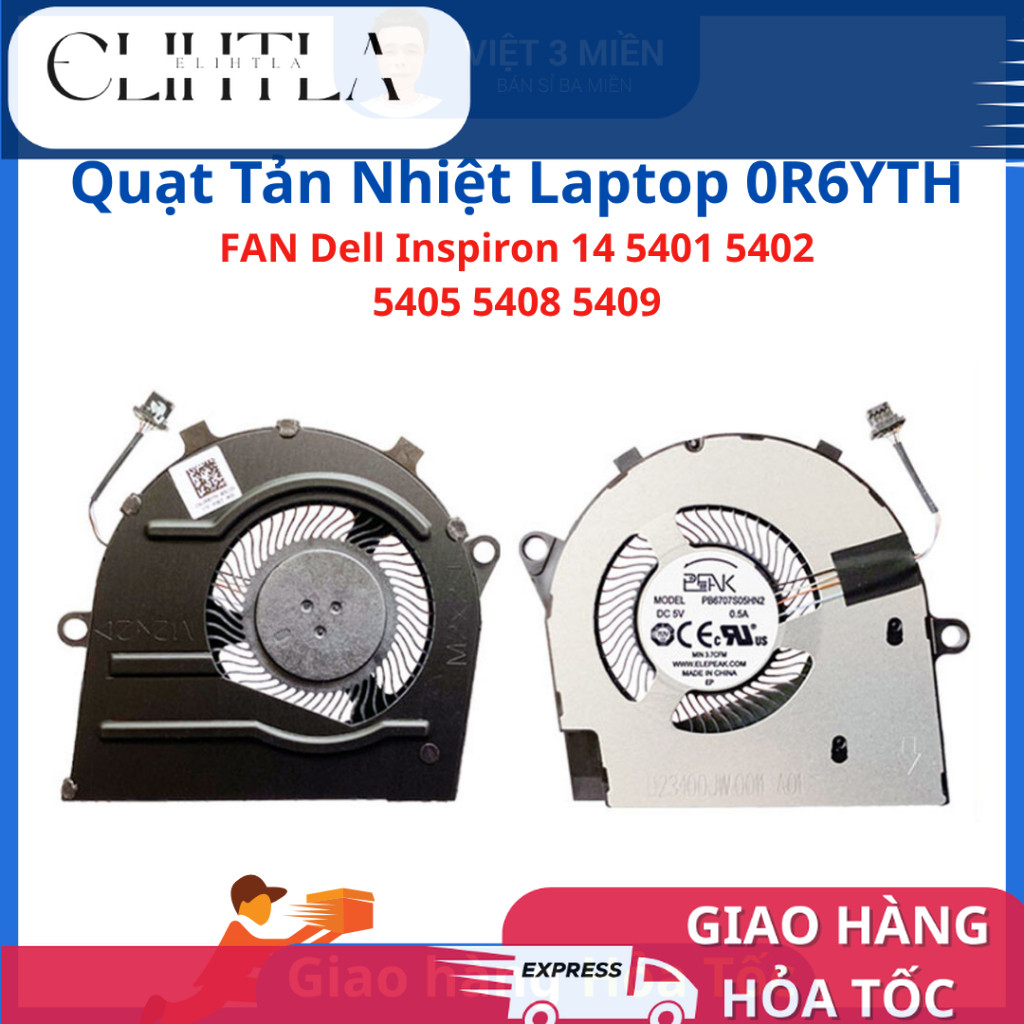 FAN Quạt Tản Nhiệt CPU Dell Inspiron 5401 5402 5405 5409 5408 0R6YTH R6YTH ZIN - zin 98%
