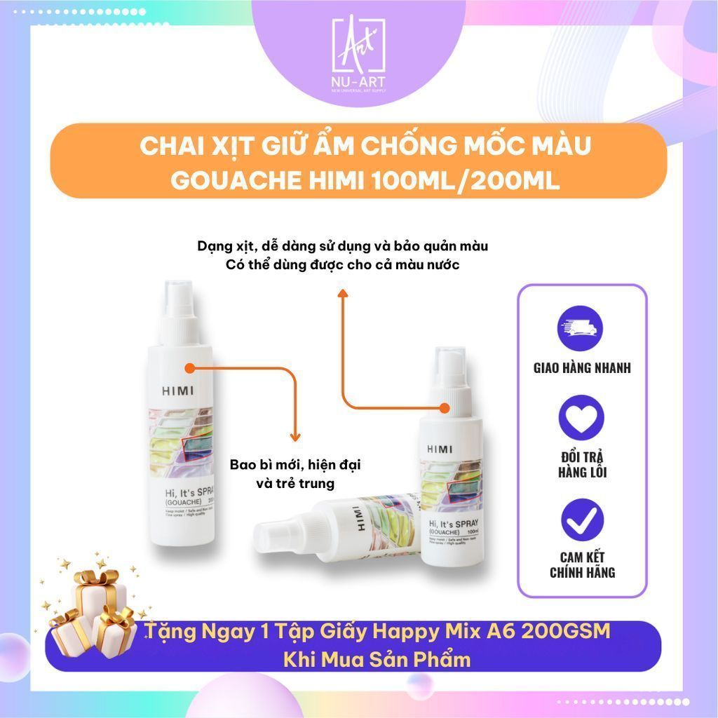 Chai Xịt Giữ Ẩm Chống Mốc Màu Gouache MIYA - Dung Tích 100ml/200ml