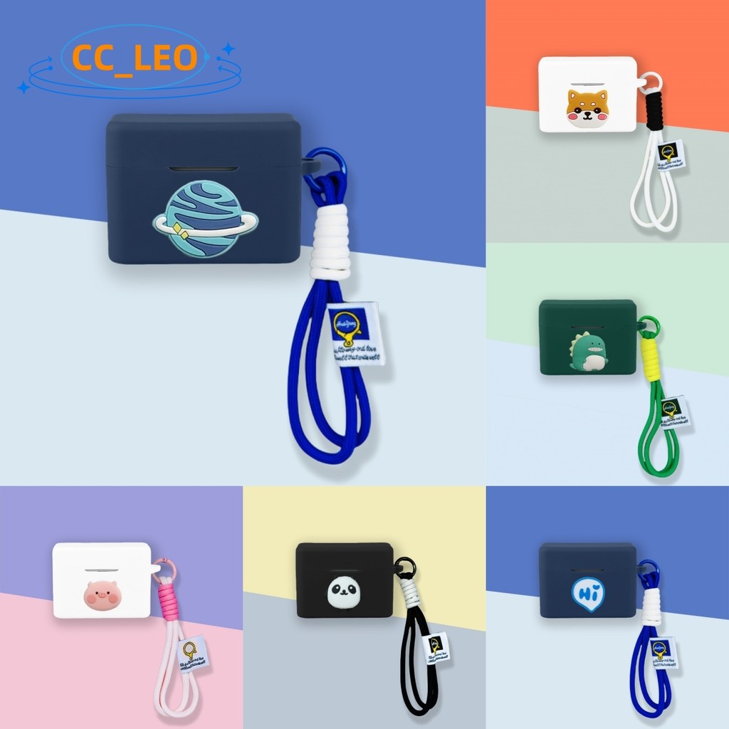 for MOONDROP Golden Ages 2 Case Cute Piggy Cartoon Shiba Inu Lanyard Silicone Soft Case Suitable for