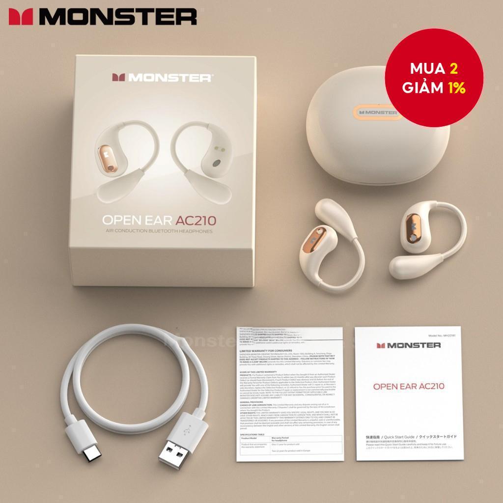 Monster AC210 Tai Nghe HD Gọi, Tai Nghe Mở, Tai Nghe Không Dây OWS, Tai Nghe Bluetooth Có Micro, Pin