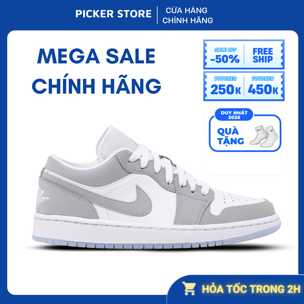Giày Jordan 1 Low ‘White Wolf Grey’ DC0774-105 chính hãng PICKER SHOES