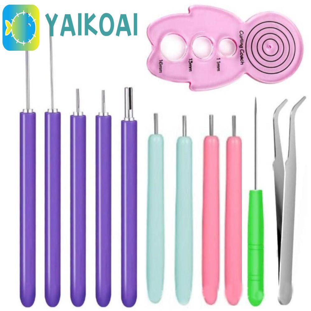 GLENES 12 Bộ Kim Quilling, Giấy Uốn Giấy Đa Kích Thước Dụng Cụ Quilling, Giấy Thực Tế Thủ Công Quill