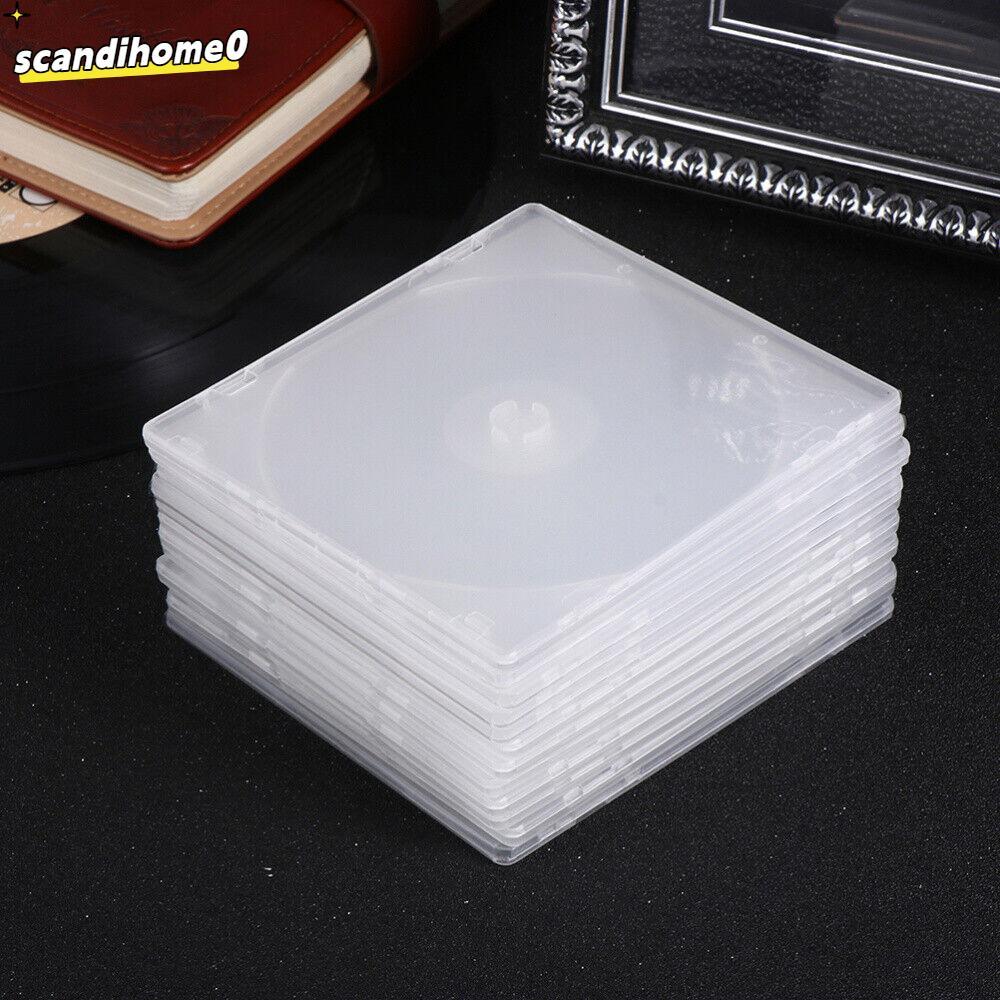 SCANDIHOME0 20 Chiếc CD, Hộp PP Vuông Trong Suốt Phong Cách Mỏng, Vỏ Di Động Có Thể Lắp Đặt PP Đĩa Đơn Hộp Cao Su Mềm DVD