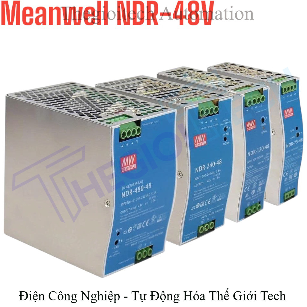 Nguồn Meanwell NDR-480-48,NDR-240-48,NDR-120-48,NDR-75-48 TGT SMPS AC-DC