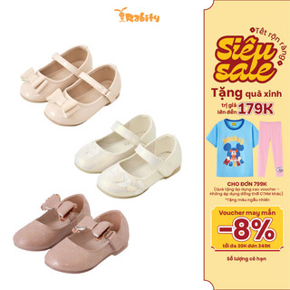   VOUCHER 8% GIẢM 30K ĐƠN 349K Giày búp bê Mary Jane da bóng đính nơ trái tim bé gái Rabity 683.009 