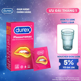  Bao cao su Durex Pleasuremax gân gai tăng khoái cảm  size 56mm 12 bao hộp  