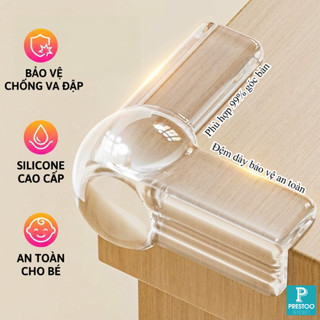 Set 4 Miếng Bịt Góc Bàn Silicon Trong Suốt An Toàn Cho Bé/Người Già, Bọc Cạnh Bàn Tránh Va Đập