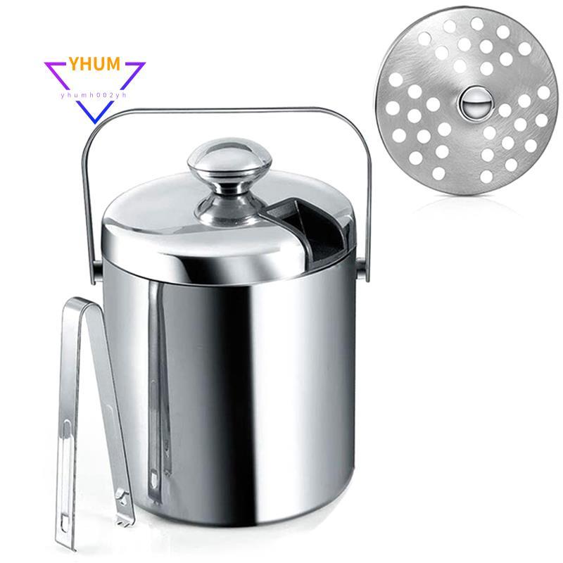 Xô đá có nắp, Xô đá hai lớp có nắp, bằng thép không gỉ, Xô đá cách nhiệt 1,3 lít