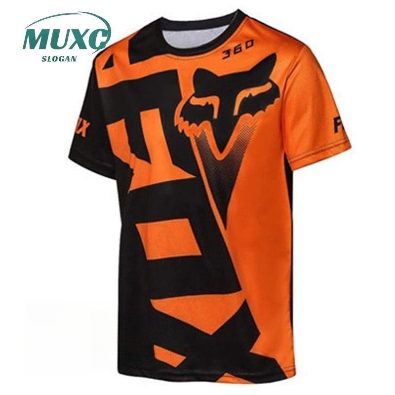 Áo thun nam FOX Racing, Áo sơ mi ngắn tay cổ chữ O khô nhanh thể thao