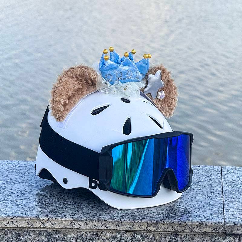 No helmet Skating Xuelina Helmet Beer Headgear Decoration Bow Bear Doll Accessories Ears Motorcycle 