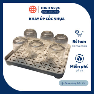 Khay úp cốc nhựa để bàn có giá úp tiện lợi, giá úp cốc có khay hứng nước khô ráo 5658, 5682