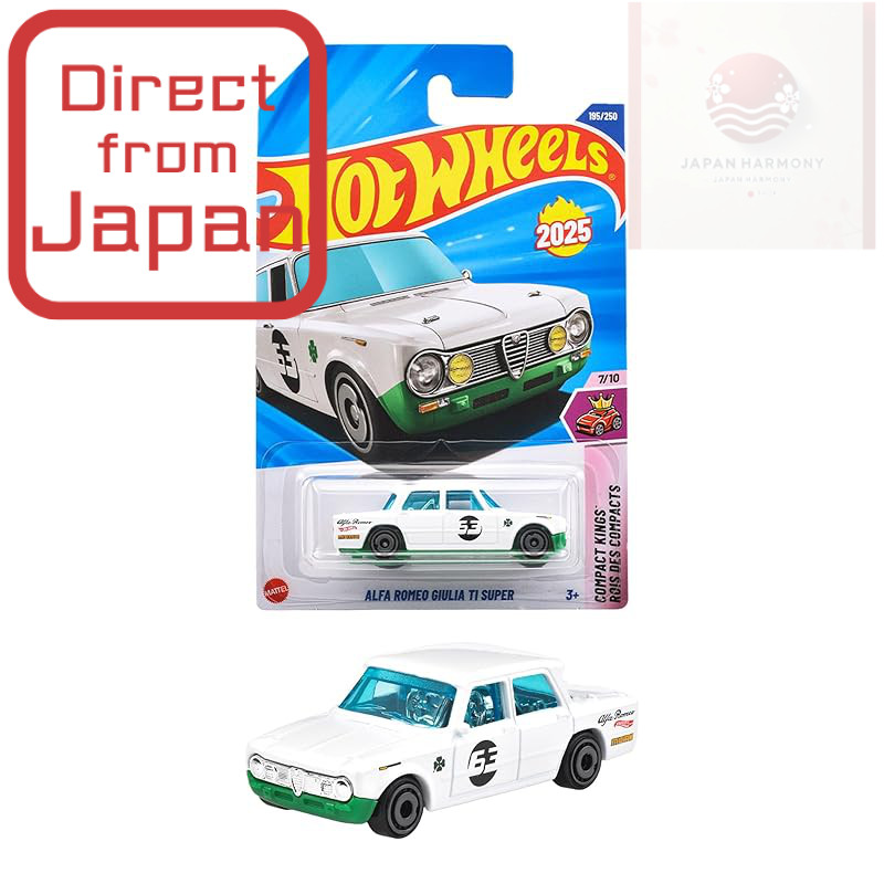 Hot Wheels Basic Car Alfa Romeo Giulia TI Super Vehicle Toy Mini Car for Ages 3 and Up White JFN77