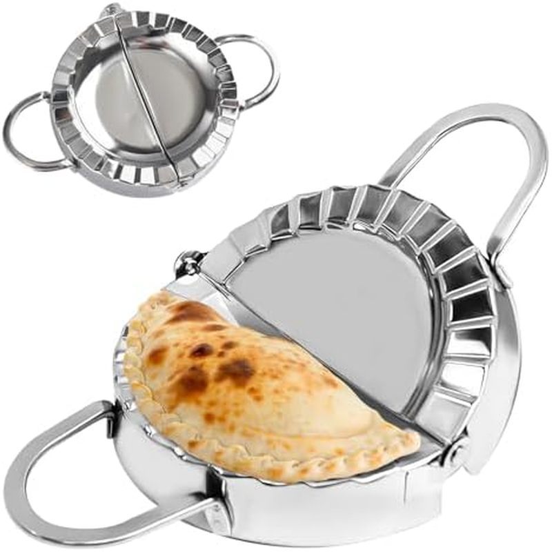 Máy ép Tortilla bằng thép không gỉ - Máy ép Empanada 6 Inch & Taco Maker với cạnh chống rò rỉ có dây